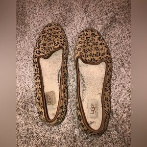 Women ugg Australia animal print cheetah round toe ballet flat slipper shoe 9.5